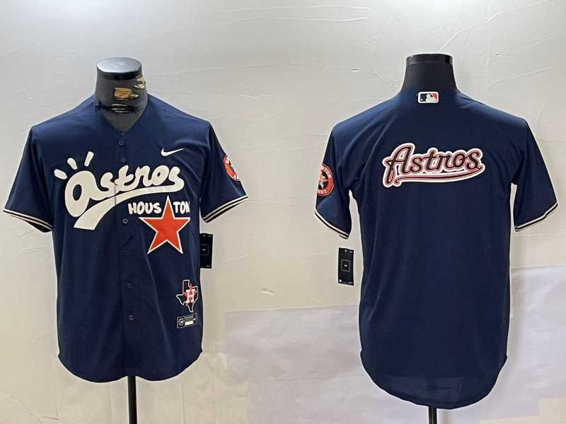 Mens Houston Astros Blank Navy Cactus Jack Vapor Premier Stitched Baseball Jerseys->houston astros->MLB Jersey